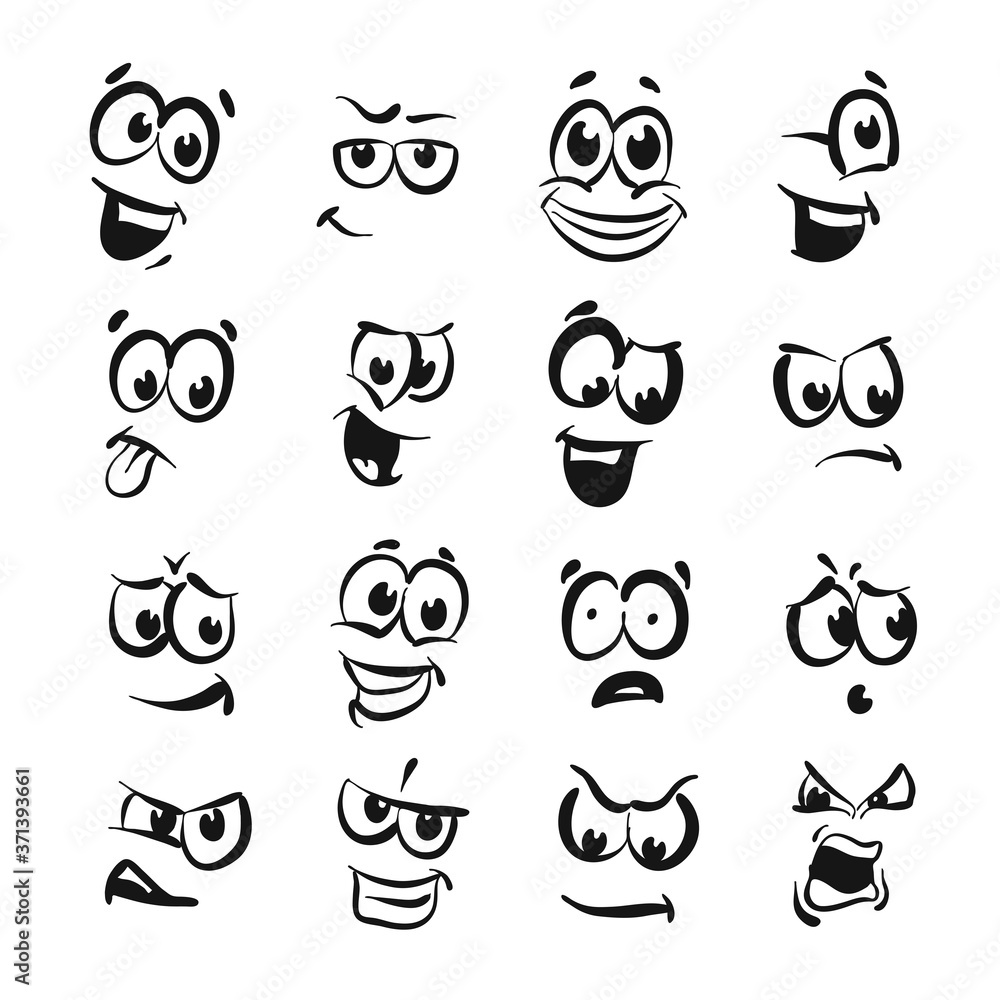 smiling faces icons set smiling faces icons set
