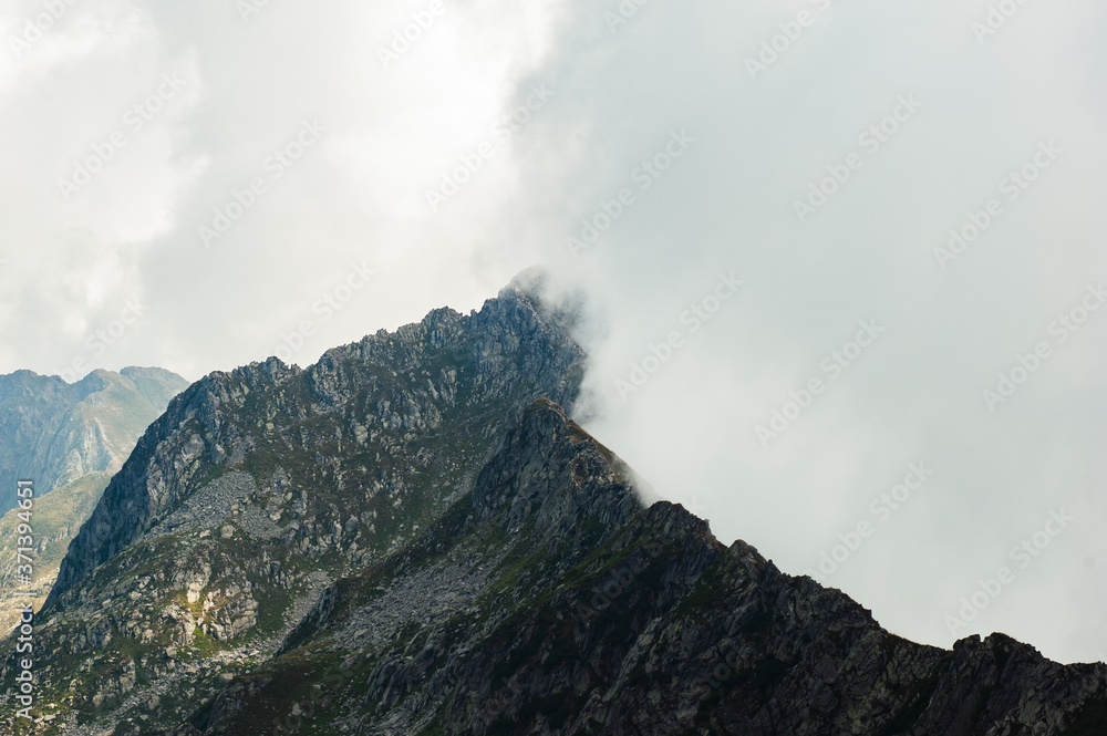 mountain landscape with clouds