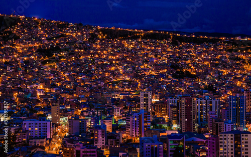 ラパスの夜景, night view of La Paz, Bolivia