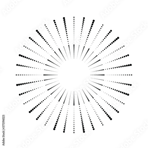 Halftone dots in circle form. round logo . vector dotted frame . design element