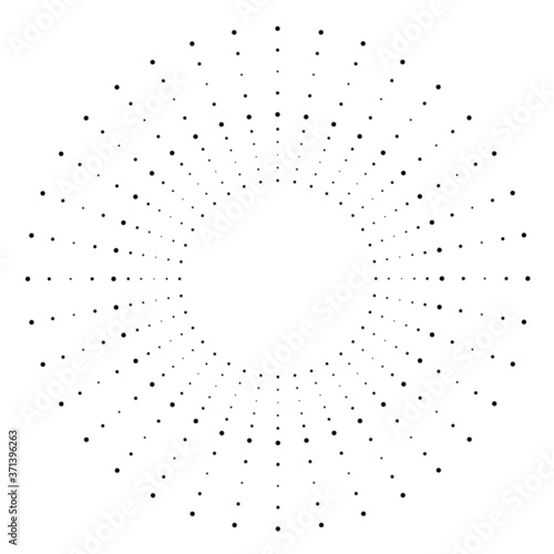 Halftone dots in circle form. round logo . vector dotted frame . design element