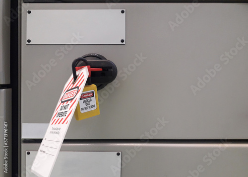 Lock out & Tag out , Lockout station,machine - specific lockout devices and safety first point photo