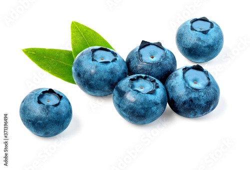Stack of blueberries isolated