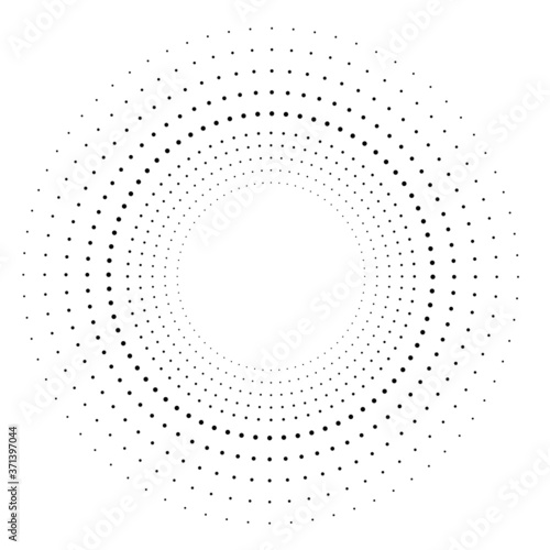 Halftone dots in circle form. round logo . vector dotted frame . design element