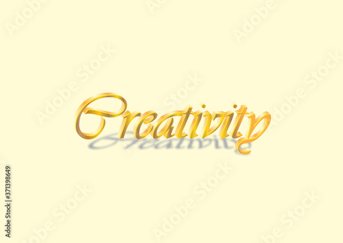Gold plated text art with shadow effect