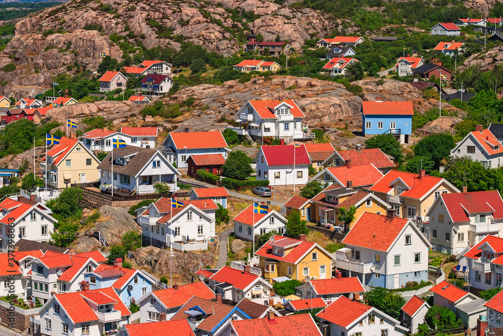 View of a residential area in Sweden on the west coast