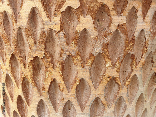 Obraz na płótnie Dark terracotta plaster rough wall texture background w salonie