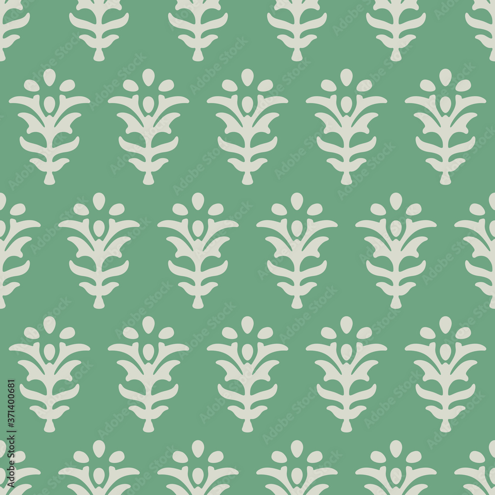 Japanese Green Flower Vector Seamless Pattern Japanese Green Flower Vector Seamless Pattern