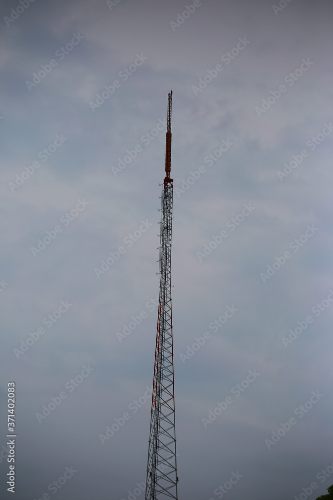 telecommunication tower with antennas