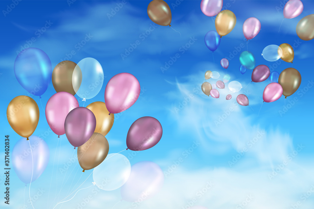 Flying bright Colorful Balloons Flying bright Colorful Balloons