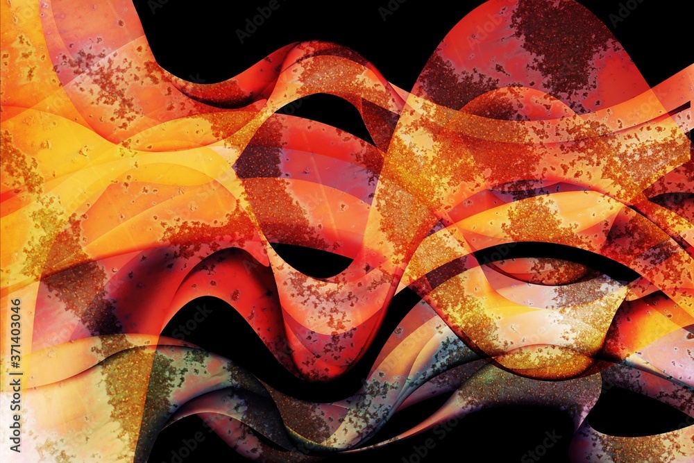 Naklejka premium Brightly colored metal background with rust, metal background texture with bright copper red color, Abstract marble background with waves 