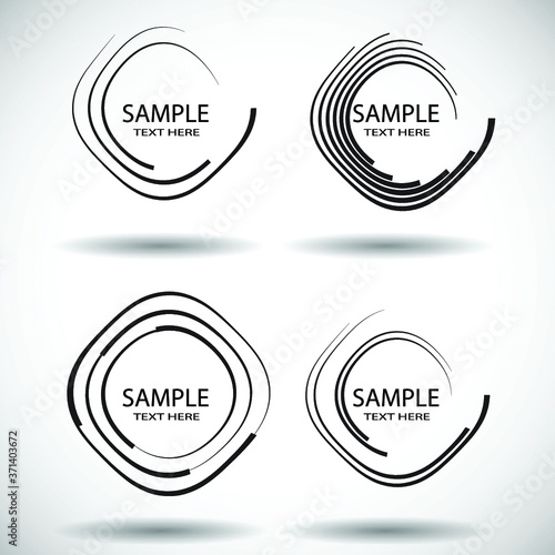 Lines in Circle Form . Spiral Vector Illustration .Technology round Logo . Design element . Abstract Geometric shape . Striped border frame for image