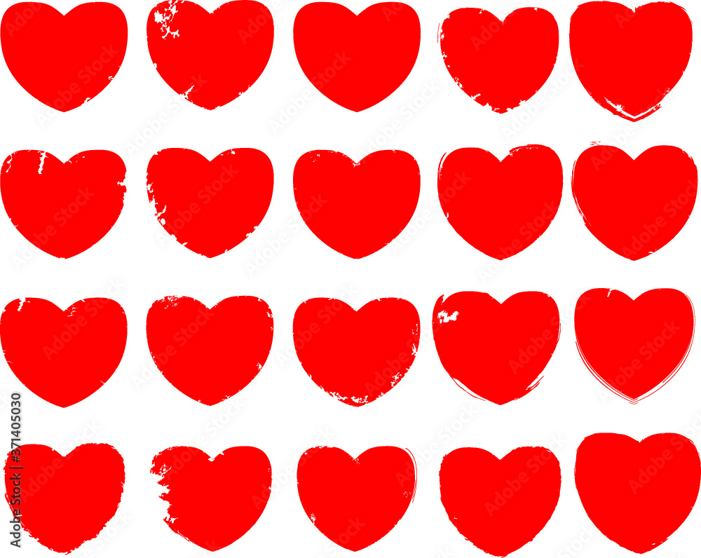 Set of Hearts . Grunge stamps collection.love Shapes for your design.Distressed symbols. Textured Valentine's Day signs.Vector illustration. Set of Hearts . Grunge stamps collection.love Shapes for your design.Distressed symbols. Textured Valentine's Day signs.Vector illustration.