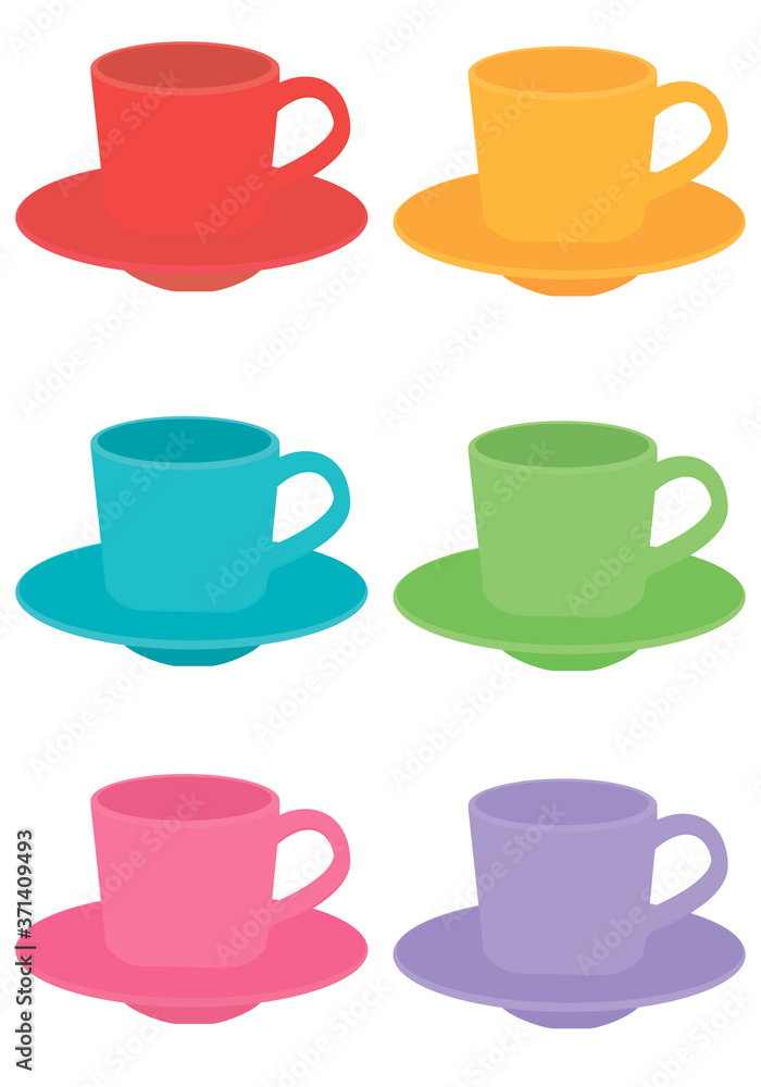 Tea and coffee cup set icon isolated on white background. Vector illustration Tea and coffee cup set icon isolated on white background. Vector illustration
