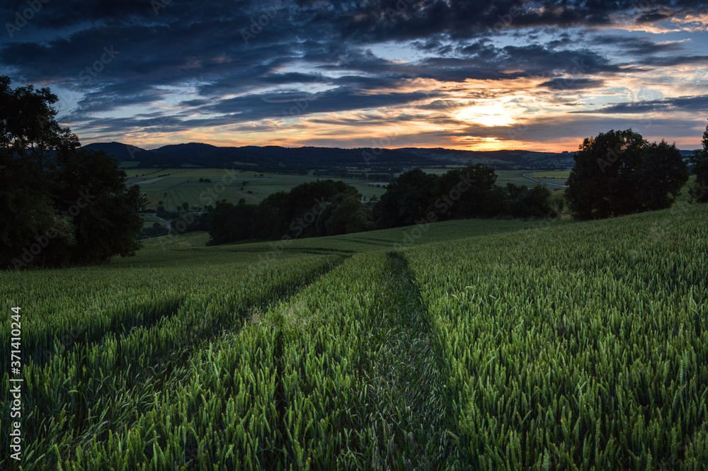 Summer sunset landscape at Lower Silesia/Poland