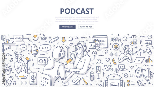 Podcast Doodle Concept