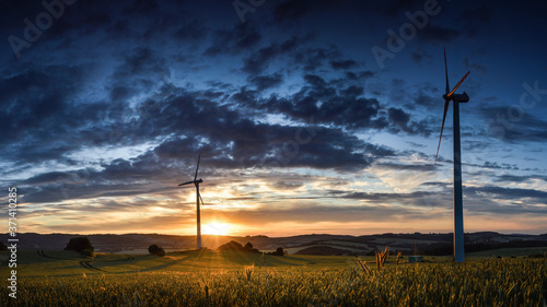 Obraz na płótnie Wind Turbines near Bolkow/Lower Silesia/Poland w salonie