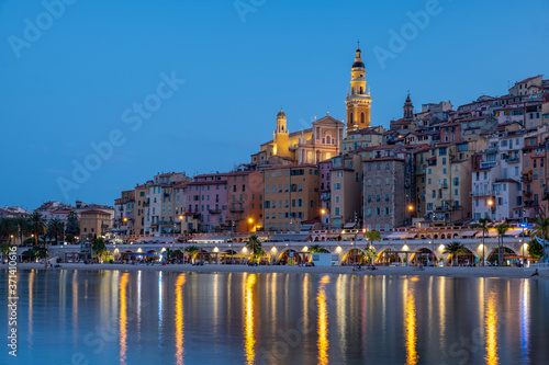 Menton France,Cote d Azur France, View on old part of Menton, Provence-Alpes-Cote d'Azur, France Europe