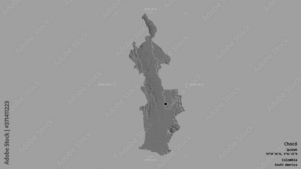 Obraz premium Chocó - Colombia. Bounding box. Bilevel