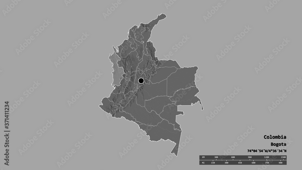 Location of Chocó, department of Colombia,. Bilevel