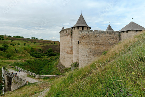 Khotyn Fortress on the banks of the Dniester River in Ukraine