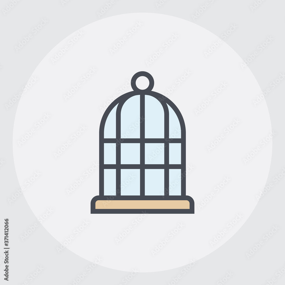 multicolor line birdcage icon, simple element from Pet-vet set, for web and mobile