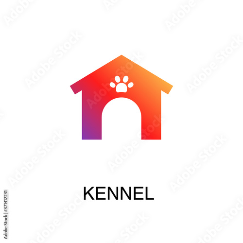 gradient kennel icon, simple element from Pet-vet set, for web and mobile