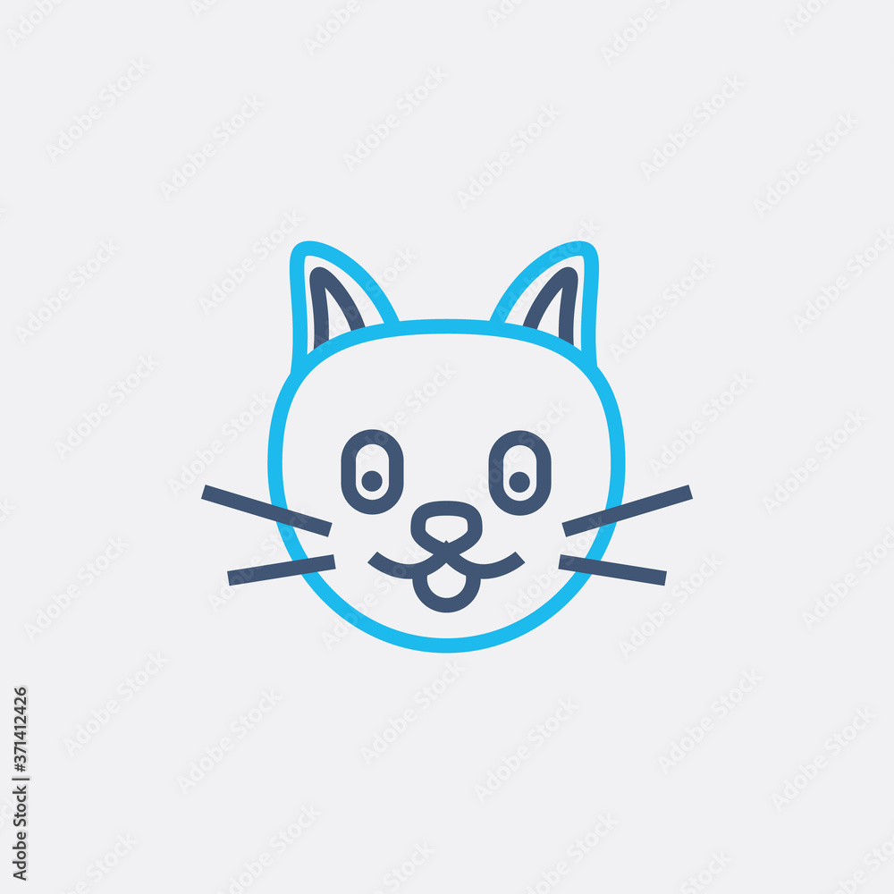 .cat icon, simple infographic element, in line bicolor style from Pet-vet set, for web and UI design .cat icon, simple infographic element, in line bicolor style from Pet-vet set, for web and UI design