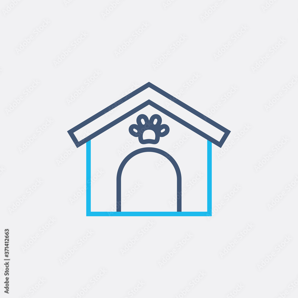 line bicolor kennel icon, simple element from Pet-vet set, for web and mobile line bicolor kennel icon, simple element from Pet-vet set, for web and mobile