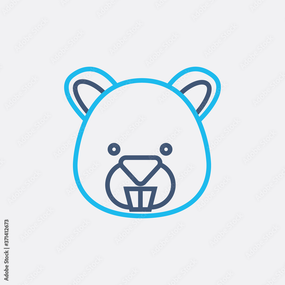 .line bicolor hamster icon, graphic illustration from Pet-vet collection, for web and app design