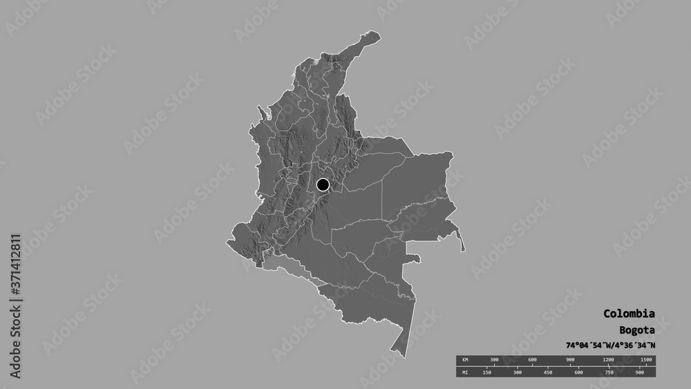 Location of Putumayo, intendancy of Colombia,. Bilevel