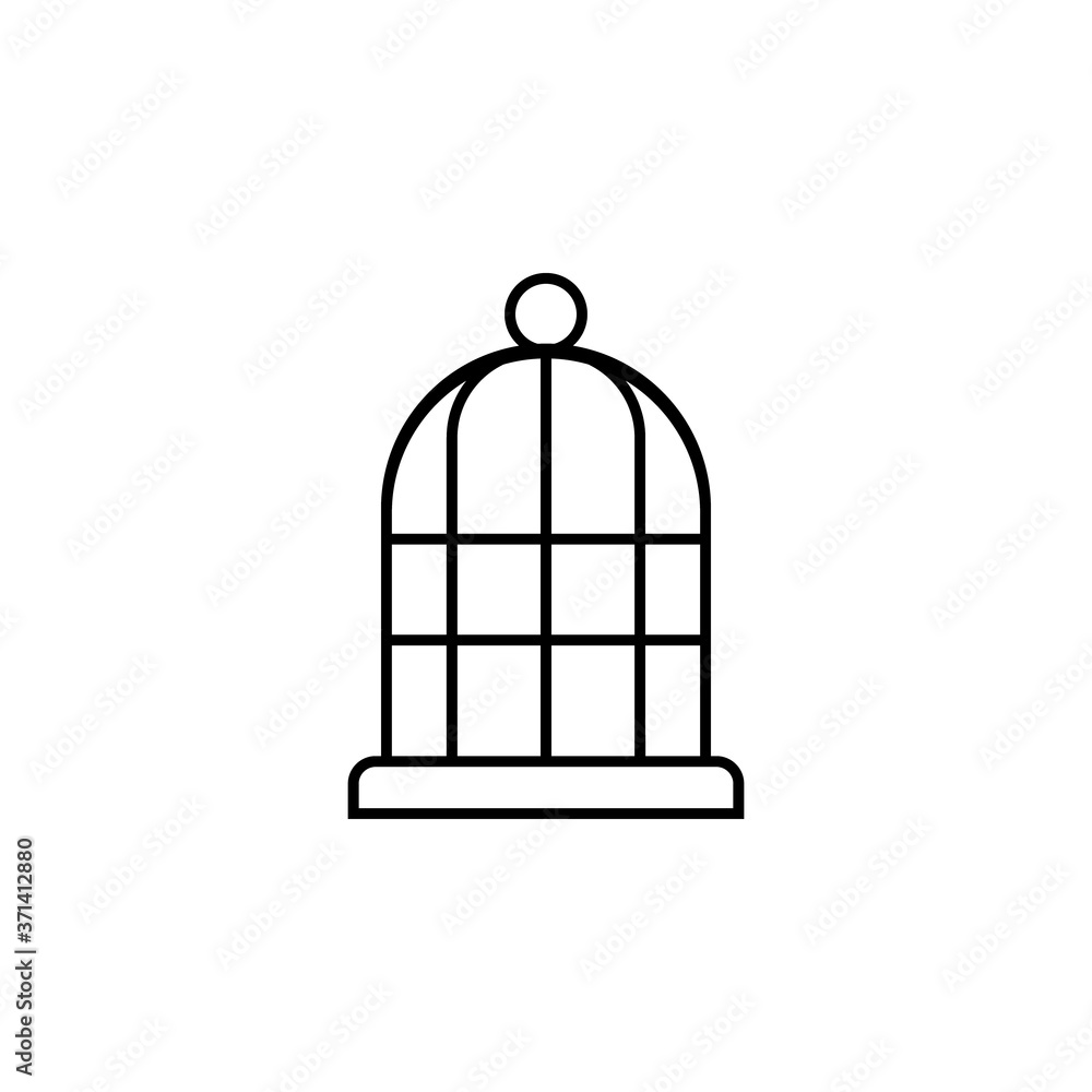 line birdcage icon, simple element from Pet-vet set, for web and mobile