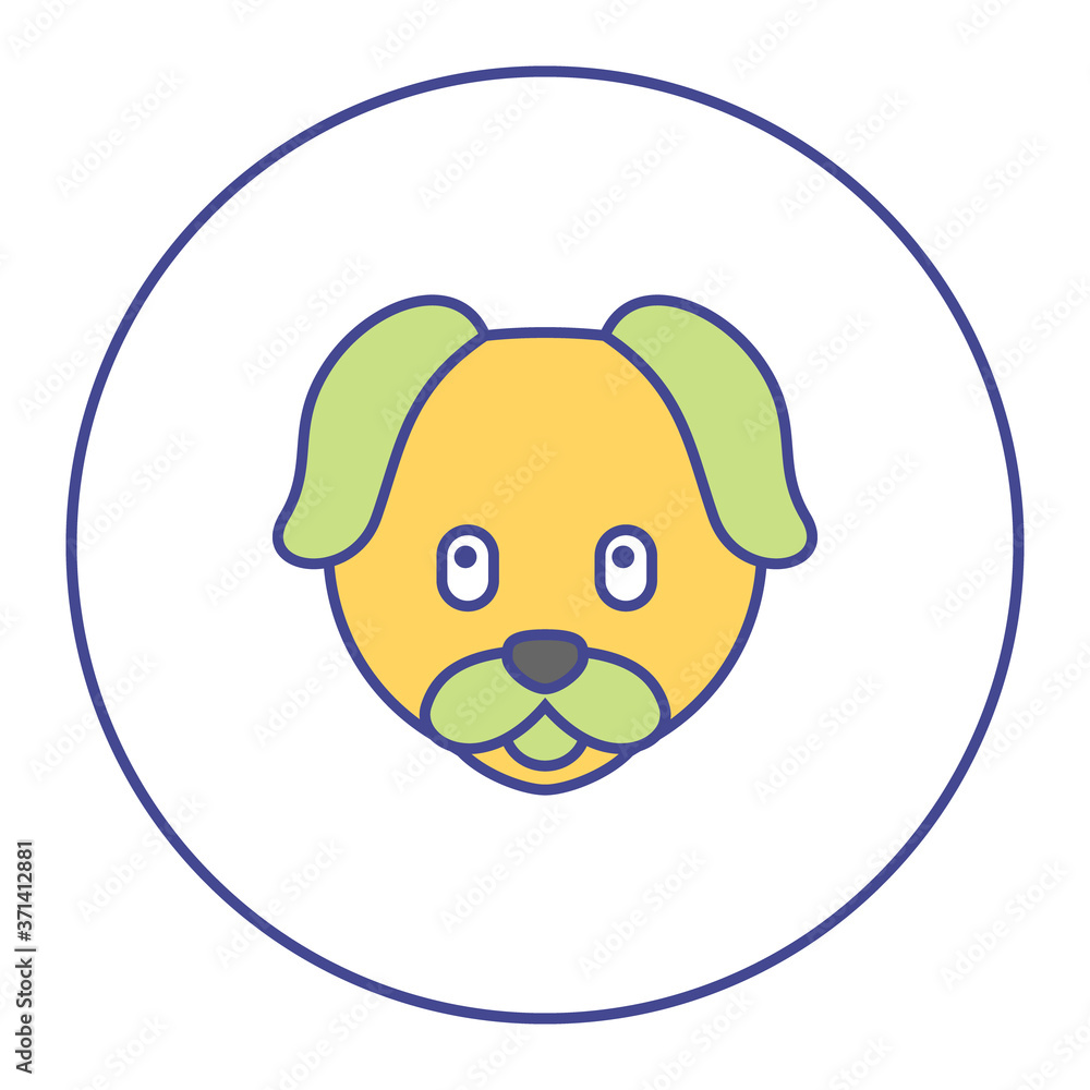 .bicolor filled line dog icon, graphic illustration from Pet-vet collection, for web and app design .bicolor filled line dog icon, graphic illustration from Pet-vet collection, for web and app design