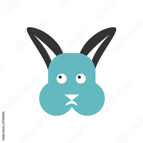 .bicolor rabbit icon, simple sign and symbol from Pet-vet collection, design element for User Interface