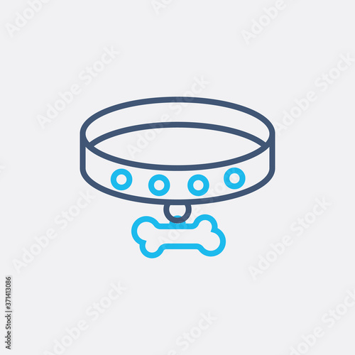 line bicolor pet collar icon, simple element from Pet-vet set, for web and mobile