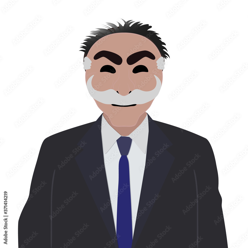 Vector business man in a suit mask Vector business man in a suit mask