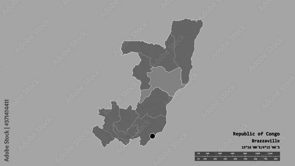 Location of Cuvette, region of Republic of Congo,. Bilevel