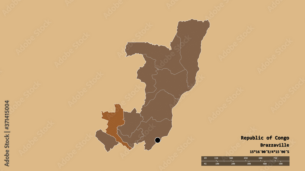 Location of Niari, region of Republic of Congo,. Pattern