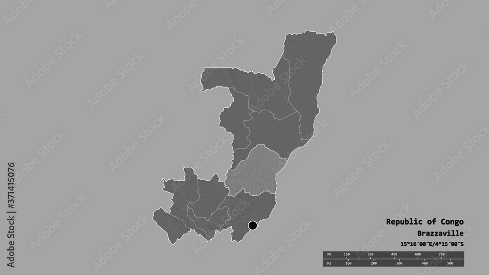 Location of Plateaux, region of Republic of Congo,. Bilevel