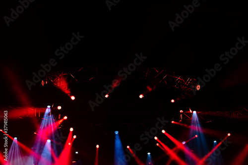Schilderij op canvas Concert lights on empty stage