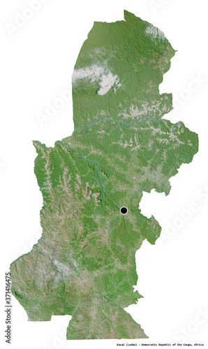 Kasaï, province of Democratic Republic of the Congo, on white. Satellite
