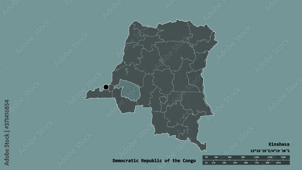 Location of Kwilu, province of Democratic Republic of the Congo,. Administrative