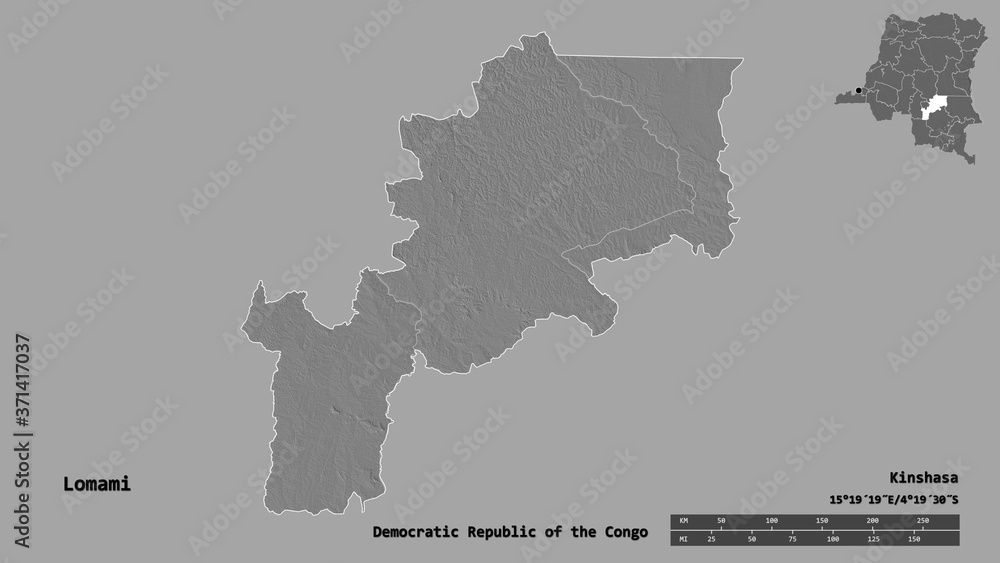 Lomami, province of Democratic Republic of the Congo, zoomed. Bilevel