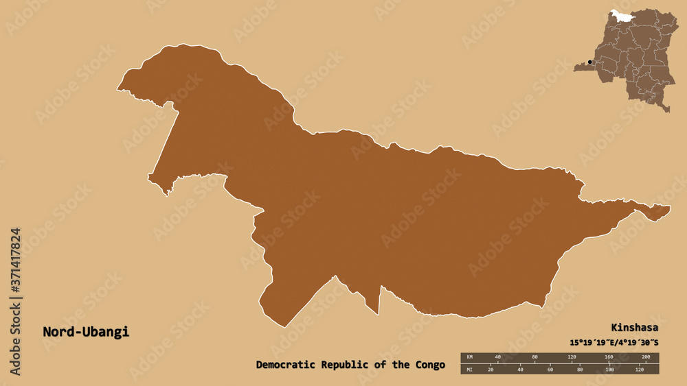 Nord-Ubangi, province of Democratic Republic of the Congo, zoomed. Pattern