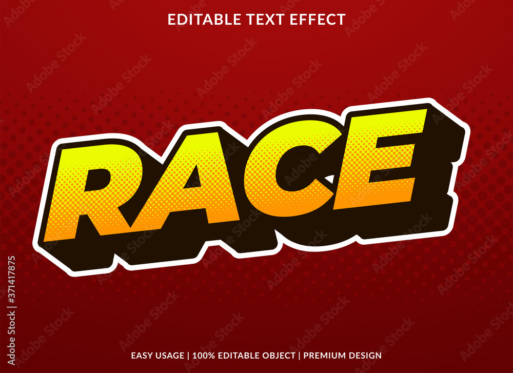 race text effect template with retro style and bold font concept use for brand label and logotype sticker