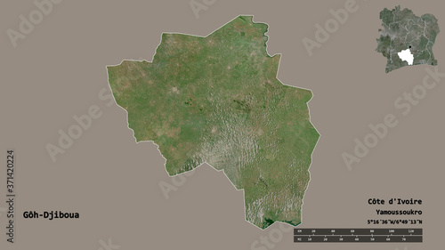 Gôh-Djiboua, district of Côte d'Ivoire, zoomed. Satellite