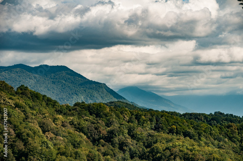 mountains and clouds