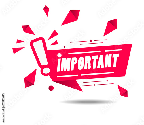 Red Important banner for marketing with exclamation mark for business, Marketing element on signboard. Eps 10 vector