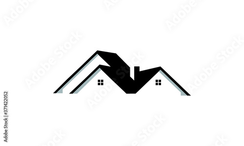 house logo roofing, home vector logo design, real estate
