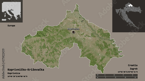 Koprivničko-Križevačka, county of Croatia,. Previews. Satellite